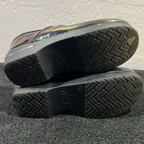 🔥🔥 DANSKO Petrol Iridescent Patent Leather Slip On Clogs Women EU 38 / US 7.5- - Picture 10 of 14